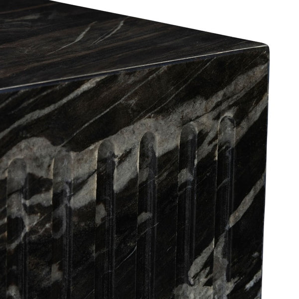 Safavieh Carleton Square Compact Marble Top Drink Table for Living Room or Bedroom Accent Black SFV9775A