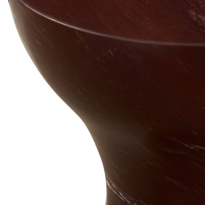 Safavieh Klaradelle Polished Marble Round Accent Table Sculptural Pedestal for Living Spaces Red SFV9776A