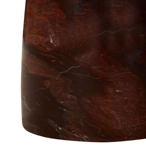 Safavieh Klaradelle Polished Marble Round Accent Table Sculptural Pedestal for Living Spaces Red SFV9776A