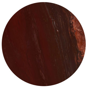 Safavieh Klaradelle Polished Marble Round Accent Table Sculptural Pedestal for Living Spaces Red SFV9776A