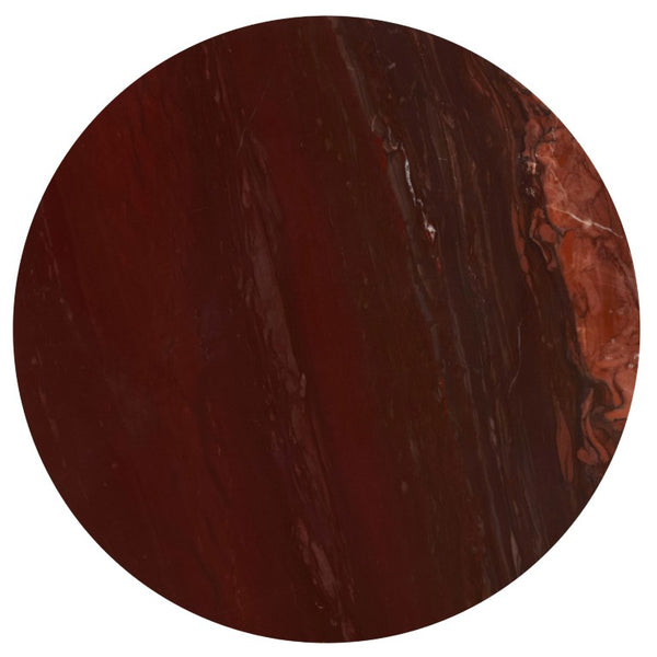 Safavieh Klaradelle Polished Marble Round Accent Table Sculptural Pedestal for Living Spaces Red SFV9776A