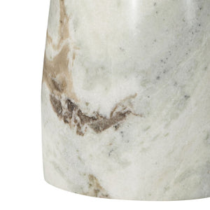 Safavieh Klaradelle Polished Marble Round Accent Table Sculptural Pedestal for Living Spaces White SFV9776B
