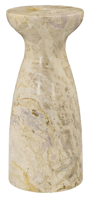 Safavieh Klaradelle Polished Marble Round Accent Table Sculptural Pedestal for Living Spaces Beige SFV9776C
