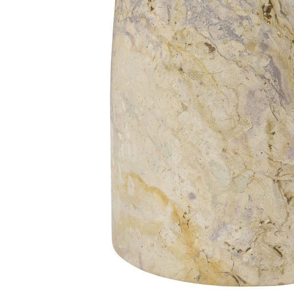 Safavieh Klaradelle Polished Marble Round Accent Table Sculptural Pedestal for Living Spaces Beige SFV9776C
