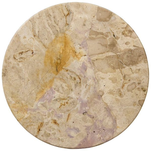 Safavieh Klaradelle Polished Marble Round Accent Table Sculptural Pedestal for Living Spaces Beige SFV9776C
