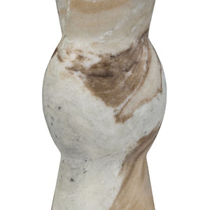 Safavieh Zuria Genuine Marble Round Accent Table with Natural Veining for Living or Bedroom White SFV9777B-2BX