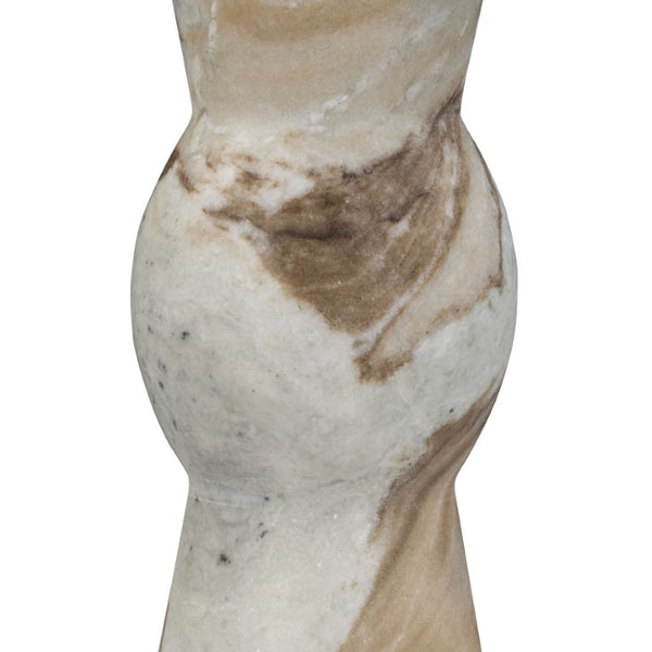 Safavieh Zuria Genuine Marble Round Accent Table with Natural Veining for Living or Bedroom White SFV9777B-2BX