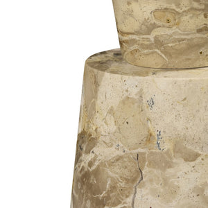 Safavieh Tatyanna Round Marble Top Accent Table with Metal Base for Living or Bedroom Beige SFV9778A-2BX