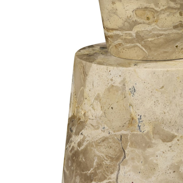 Safavieh Tatyanna Round Marble Top Accent Table with Metal Base for Living or Bedroom Beige SFV9778A-2BX
