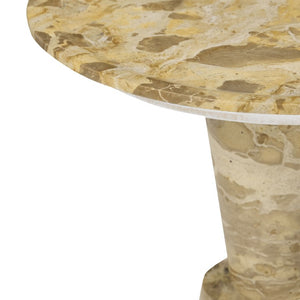 Safavieh Tatyanna Round Marble Top Accent Table with Metal Base for Living or Bedroom Beige SFV9778A-2BX
