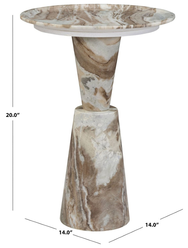 Safavieh Tatyanna Round Marble Top Accent Table with Metal Base for Living or Bedroom White SFV9778B-2BX