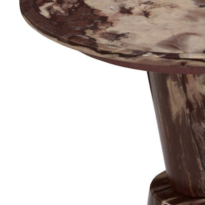 Safavieh Tatyanna Round Marble Top Accent Table with Metal Base for Living or Bedroom Red SFV9778C-2BX