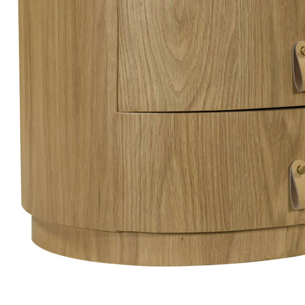 Safavieh Laurabella Natural Wood 3 Drawer Nightstand Compact Bedside Storage with Metal Accents SFV9783A