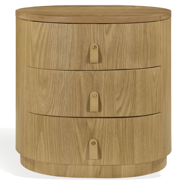 Safavieh Laurabella Natural Wood 3 Drawer Nightstand Compact Bedside Storage with Metal Accents SFV9783A