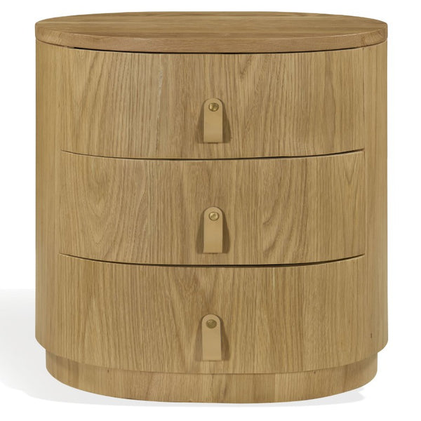 Safavieh Laurabella Natural Wood 3 Drawer Nightstand Compact Bedside Storage with Metal Accents SFV9783A