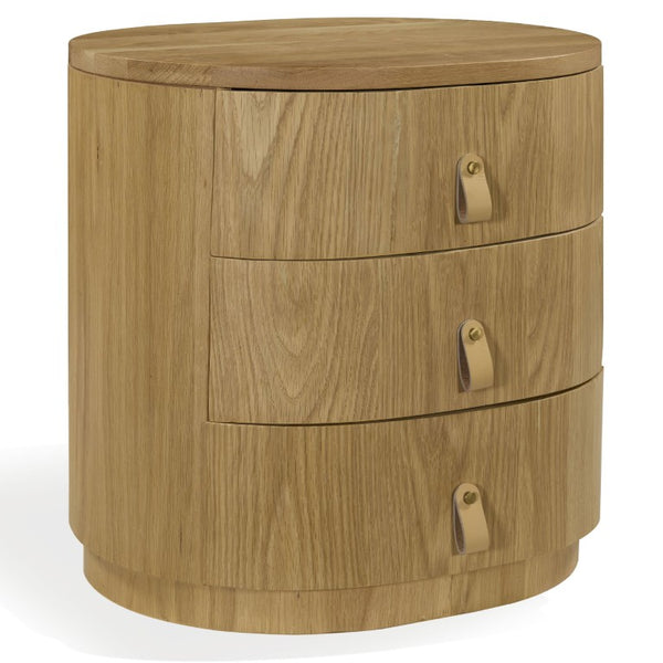 Safavieh Laurabella Natural Wood 3 Drawer Nightstand Compact Bedside Storage with Metal Accents SFV9783A