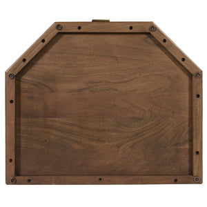 Safavieh Stellamaria Genuine Marble Top Nightstand with Walnut Wood and Matte Black Metal Base SFV9784A
