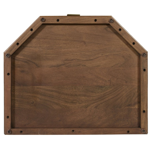 Safavieh Stellamaria Genuine Marble Top Nightstand with Walnut Wood and Matte Black Metal Base SFV9784A