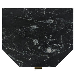 Safavieh Stellamaria Genuine Marble Top Nightstand with Walnut Wood and Matte Black Metal Base SFV9784A