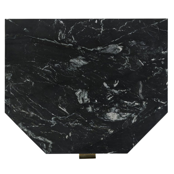 Safavieh Stellamaria Genuine Marble Top Nightstand with Walnut Wood and Matte Black Metal Base SFV9784A
