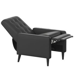 English Elm Ezra Mid-Century Modern Pushback Recliner - Luxurious LeatherSoft Comfort for Home and Office Spaces Black SG-SX-80415N-BK-GG
