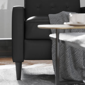 English Elm Ezra Mid-Century Modern Pushback Recliner - Luxurious LeatherSoft Comfort for Home and Office Spaces Black SG-SX-80415N-BK-GG