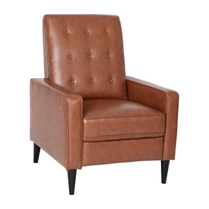English Elm Ezra Mid-Century Modern Pushback Recliner - Luxurious LeatherSoft Comfort for Home and Office Spaces Cognac Brown SG-SX-80415N-BR-GG