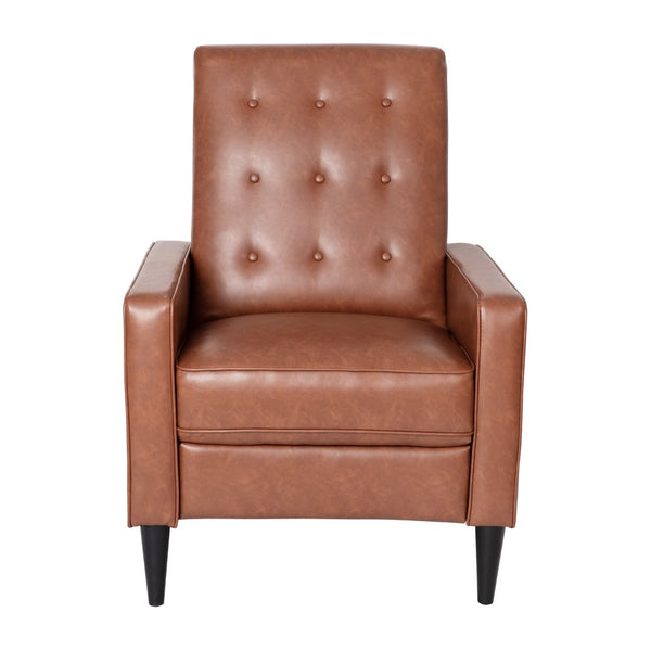 English Elm Ezra Mid-Century Modern Pushback Recliner - Luxurious LeatherSoft Comfort for Home and Office Spaces Cognac Brown SG-SX-80415N-BR-GG