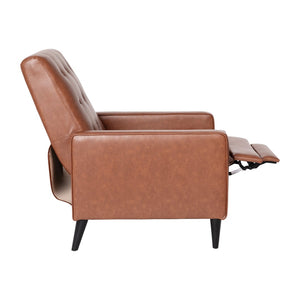 English Elm Ezra Mid-Century Modern Pushback Recliner - Luxurious LeatherSoft Comfort for Home and Office Spaces Cognac Brown SG-SX-80415N-BR-GG