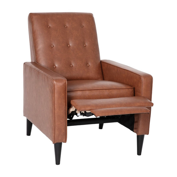 English Elm Ezra Mid-Century Modern Pushback Recliner - Luxurious LeatherSoft Comfort for Home and Office Spaces Cognac Brown SG-SX-80415N-BR-GG