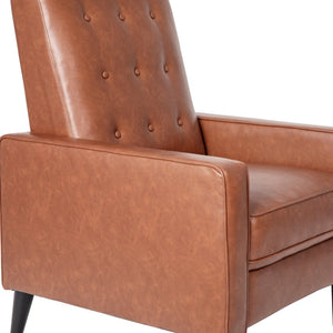 English Elm Ezra Mid-Century Modern Pushback Recliner - Luxurious LeatherSoft Comfort for Home and Office Spaces Cognac Brown SG-SX-80415N-BR-GG