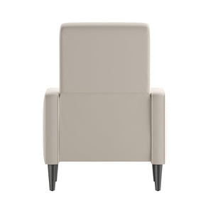 English Elm Ezra Mid-Century Modern Pushback Recliner - Luxurious LeatherSoft Comfort for Home and Office Spaces Cream SG-SX-80415N-CRM-GG