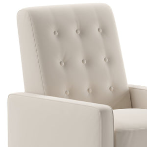 English Elm Ezra Mid-Century Modern Pushback Recliner - Luxurious LeatherSoft Comfort for Home and Office Spaces Cream SG-SX-80415N-CRM-GG