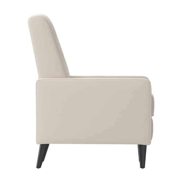 English Elm Ezra Mid-Century Modern Pushback Recliner - Luxurious LeatherSoft Comfort for Home and Office Spaces Cream SG-SX-80415N-CRM-GG