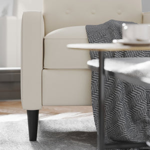 English Elm Ezra Mid-Century Modern Pushback Recliner - Luxurious LeatherSoft Comfort for Home and Office Spaces Cream SG-SX-80415N-CRM-GG