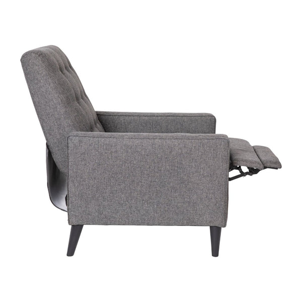 English Elm Ezra Mid-Century Modern Pushback Recliner - Luxurious LeatherSoft Comfort for Home and Office Spaces Gray SG-SX-80415N-GY-GG