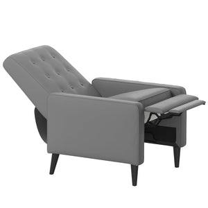 English Elm Ezra Mid-Century Modern Pushback Recliner - Luxurious LeatherSoft Comfort for Home and Office Spaces Light Gray SG-SX-80415N-LGY-GG