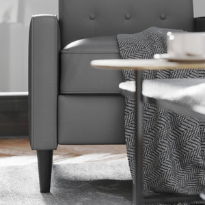 English Elm Ezra Mid-Century Modern Pushback Recliner - Luxurious LeatherSoft Comfort for Home and Office Spaces Light Gray SG-SX-80415N-LGY-GG