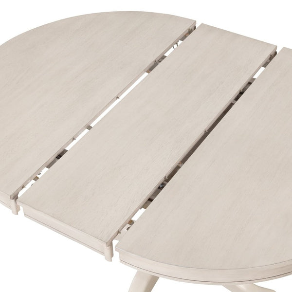 English Elm Modern Round Dining Table with Rubberwood Legs for Small Spaces and Breakfast Nooks Antique White SG000641AAA