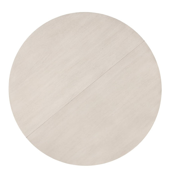English Elm Modern Round Dining Table with Rubberwood Legs for Small Spaces and Breakfast Nooks Antique White SG000641AAA