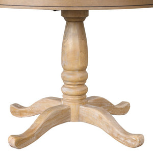 English Elm Modern Round Dining Table with Rubberwood Legs for Small Spaces and Breakfast Nooks Natural SG000641AAL