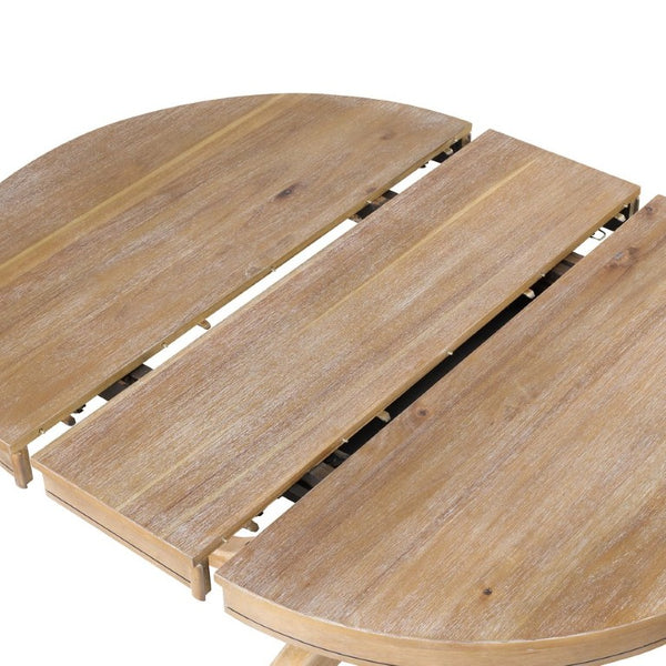 English Elm Modern Round Dining Table with Rubberwood Legs for Small Spaces and Breakfast Nooks Natural SG000641AAL
