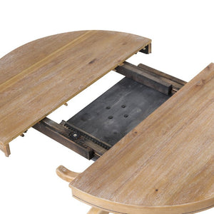 English Elm Modern Round Dining Table with Rubberwood Legs for Small Spaces and Breakfast Nooks Natural SG000641AAL