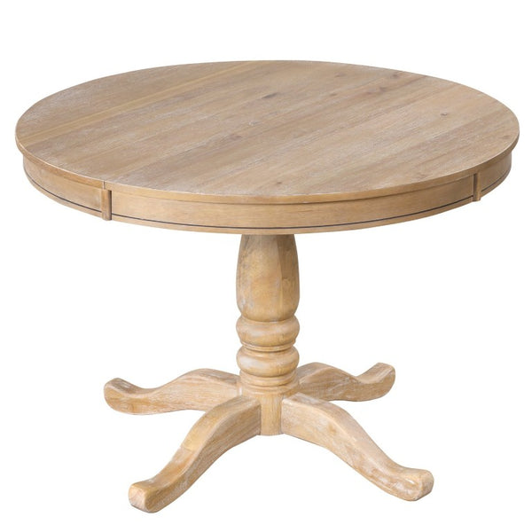 English Elm Modern Round Dining Table with Rubberwood Legs for Small Spaces and Breakfast Nooks Natural SG000641AAL
