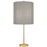 Robert Abbey Kate Table Lamp Modern Brass Finish w/ Clear Crystal Accents Smoke Gray Fabric