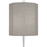 Robert Abbey Kate Table Lamp Polished Nickel Finish w/ Clear Crystal Accents Smoke Gray Fabric