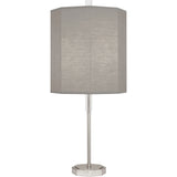 Robert Abbey Kate Table Lamp Polished Nickel Finish w/ Clear Crystal Accents Smoke Gray Fabric