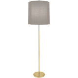 Robert Abbey Kate Floor Lamp Modern Brass Finish w/ Clear Crystal Accents Smoke Gray Fabric