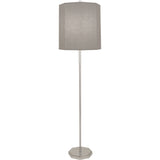 Robert Abbey Kate Floor Lamp Polished Nickel Finish w/ Clear Crystal Accents Smoke Gray Fabric