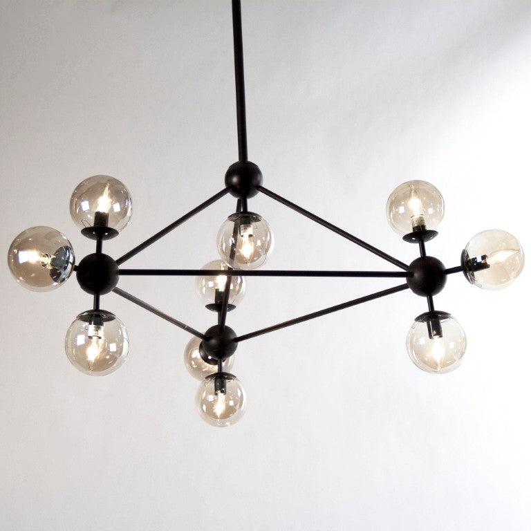 Zentique Cora Modern Hanging Light Pendant with Metal Frame & Glass Shade — Minimalist Dining Room Accent SG100-10